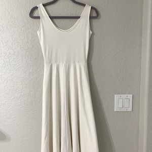 Leith fit and flare off white dress